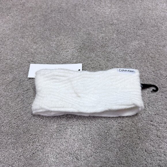 Calvin Klein Headband White Fleece One Size NWT - Picture 5 of 9